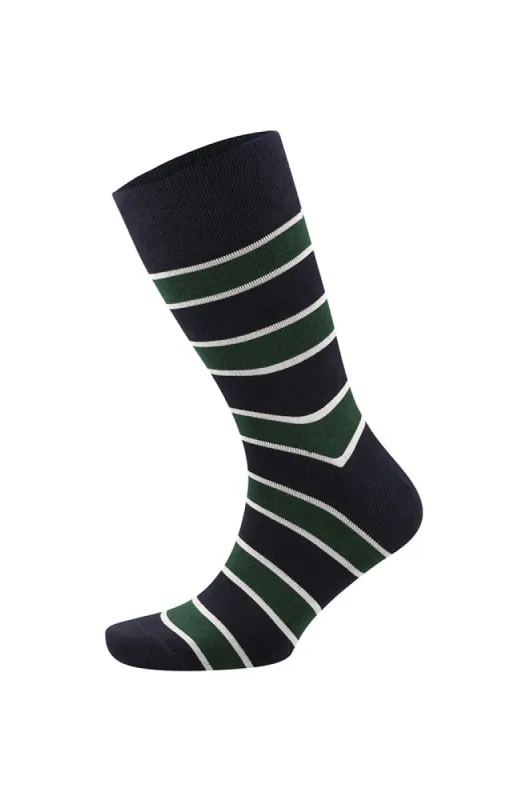 Daniel Stripe Socks _ 153068 _ Navy sold by Dunns