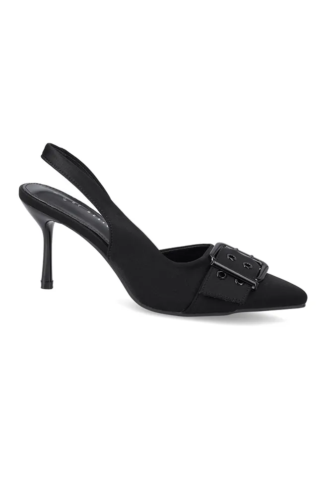 Malica Buckle Heel _ 155630 _ Black sold by Dunns