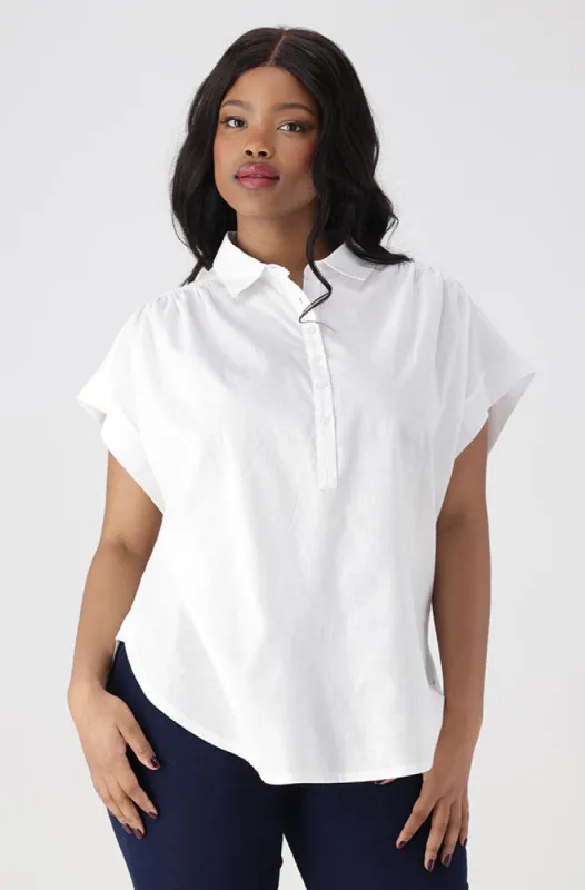 MIYA BOXY SHIRT  _ 154399 _ White sold by Dunns