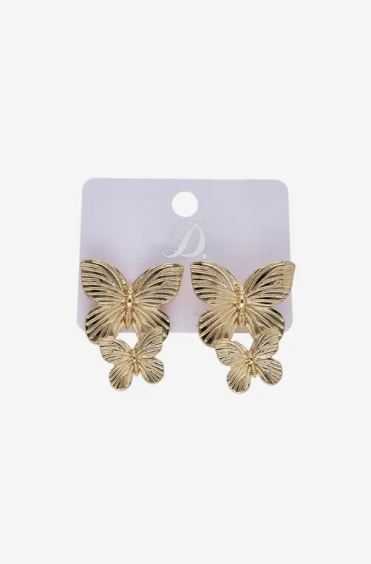 Briana Butterfly Glam Earrings _ 154401 _ Gold sold by Dunns