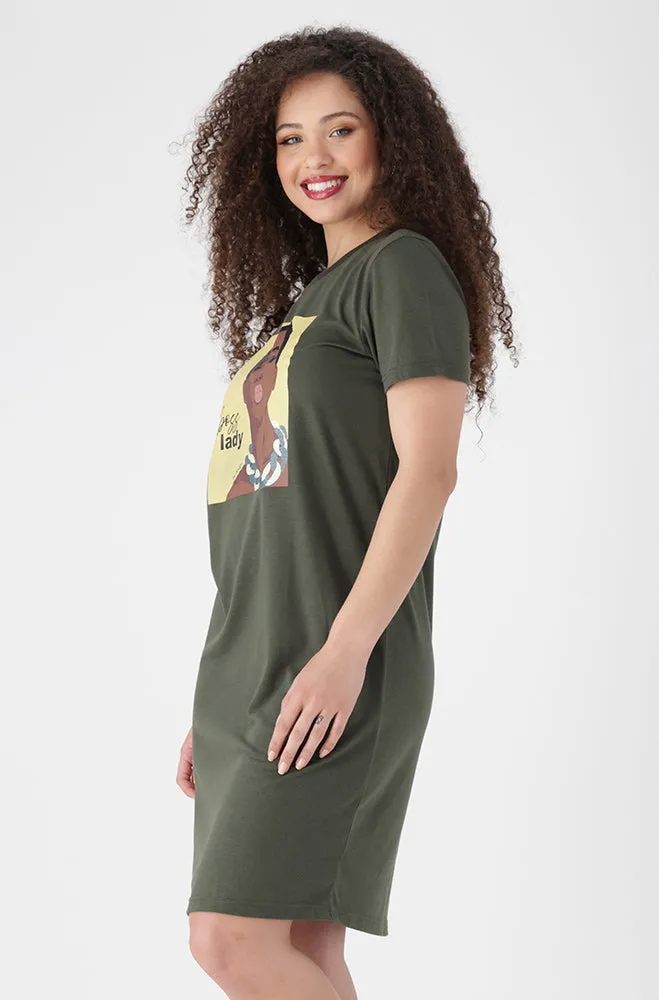 Koko T Shirt Dress _ 154470 _ Fatigue sold by Dunns product image thumbnail 2