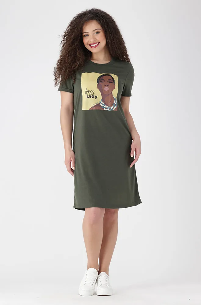 Koko T Shirt Dress _ 154470 _ Fatigue sold by Dunns product image thumbnail 4