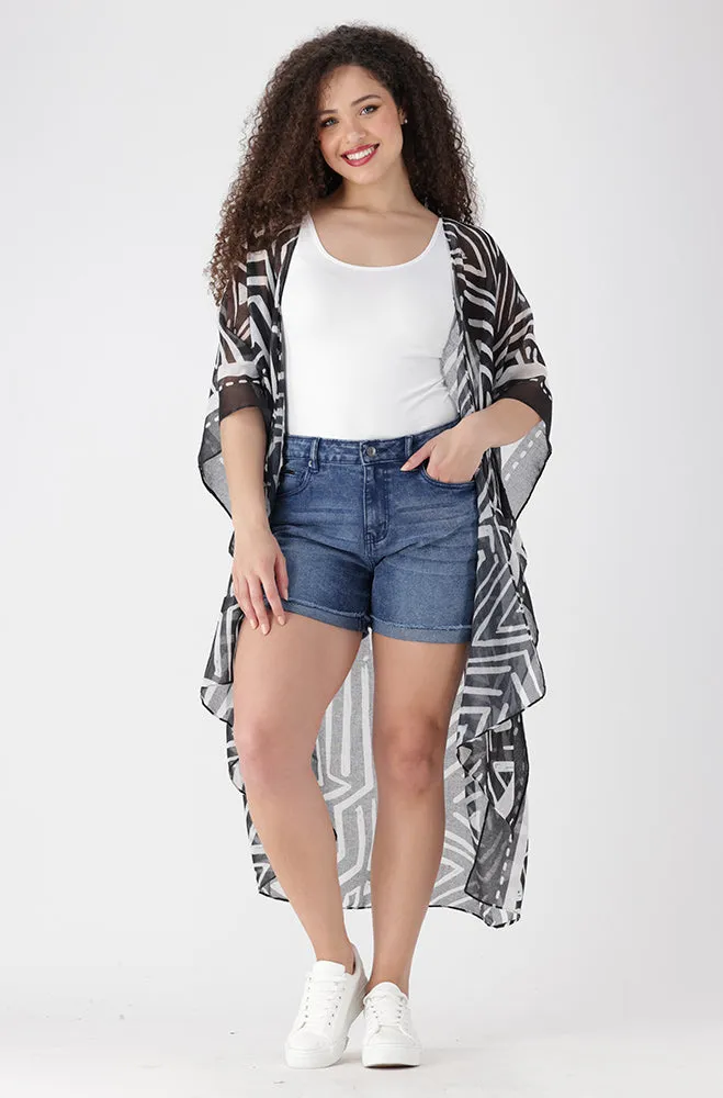 Jenna Printed Kimono _ 154215 _ Black sold by Dunns product image thumbnail 2