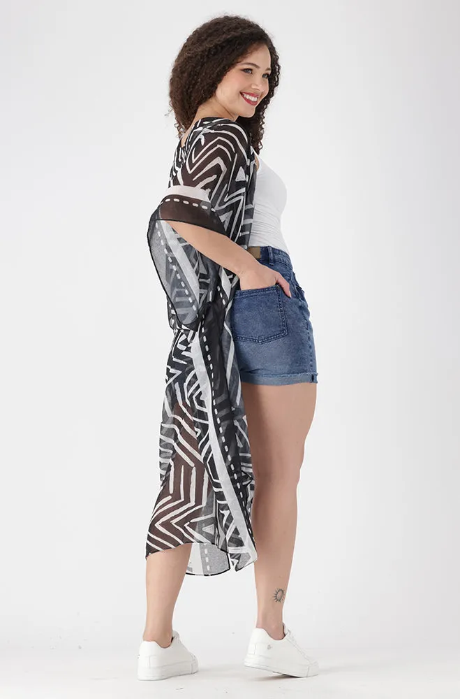Jenna Printed Kimono _ 154215 _ Black sold by Dunns product image thumbnail 5