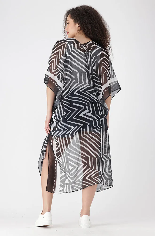 Jenna Printed Kimono _ 154215 _ Black sold by Dunns product image thumbnail 4