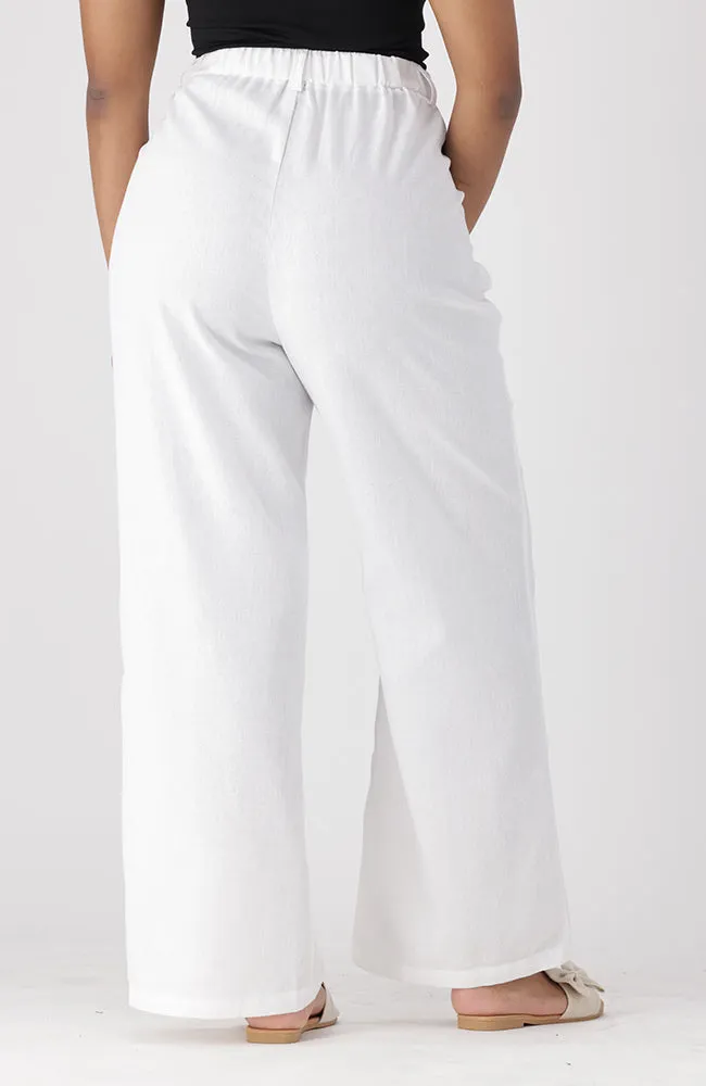 KATE LINEN BLEND WIDE LEG PANTS _ 154369 _ White sold by Dunns product image thumbnail 2