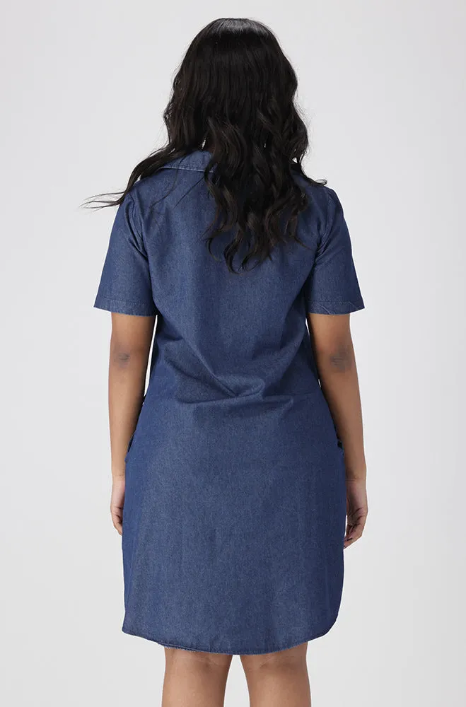 Carmody Chambray Portofino Dress _ 152963 _ Dark Wash sold by Dunns product image thumbnail 3