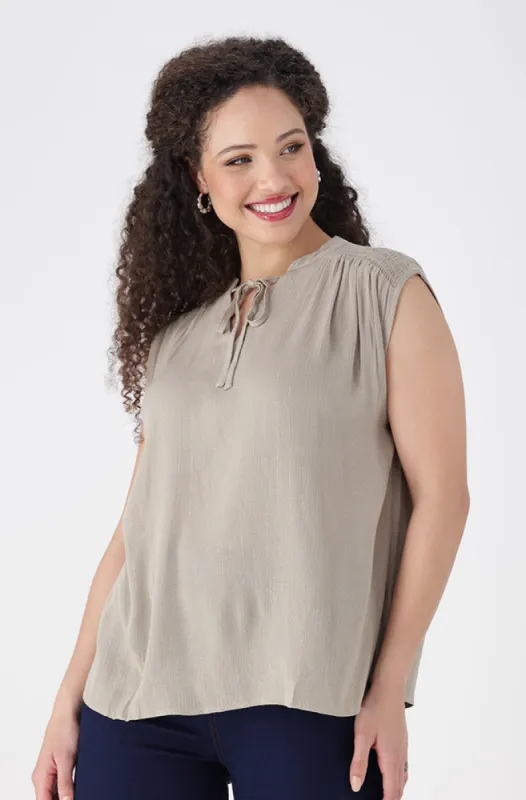ELEANOR SLEEVLESS TOP  _ 154899 _ Fatigue sold by Dunns