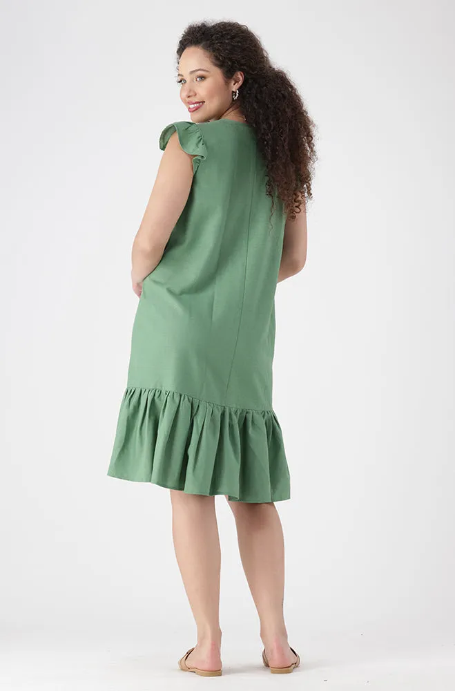 Zia Flutter Sleeve Dress _ 160084 _ Green sold by Dunns product image thumbnail 5