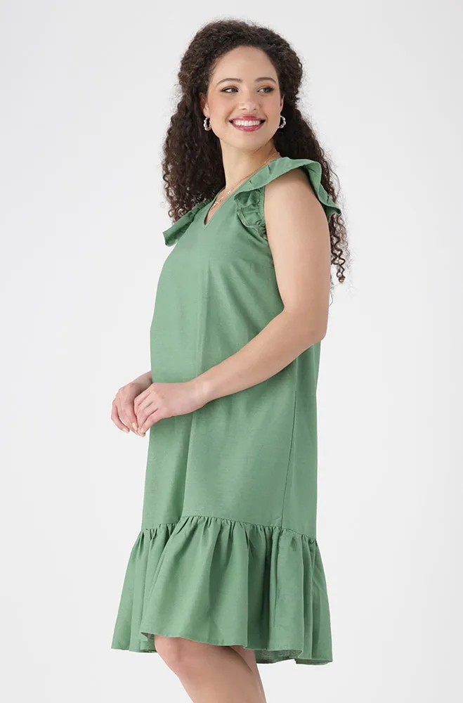 Zia Flutter Sleeve Dress _ 160084 _ Green sold by Dunns product image thumbnail 2