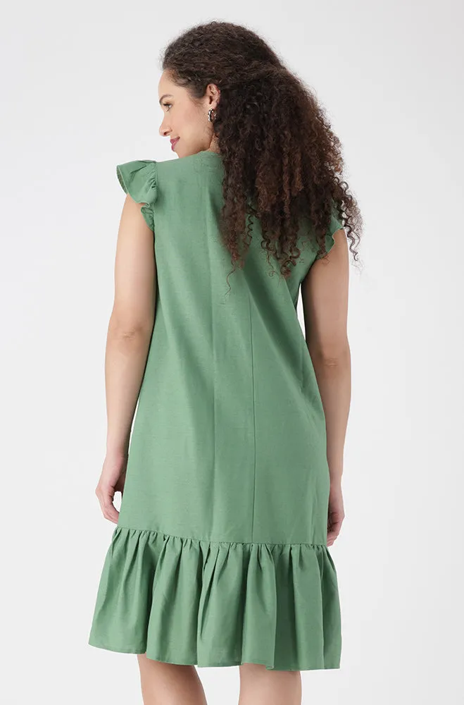 Zia Flutter Sleeve Dress _ 160084 _ Green sold by Dunns product image thumbnail 3