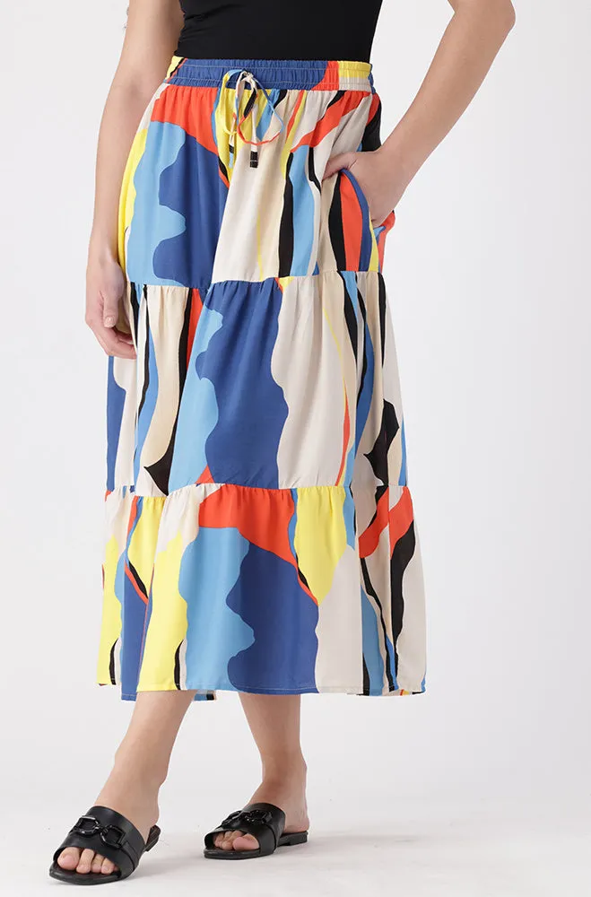 Mia Tiered Skirt _ 154124 _ Multi sold by Dunns