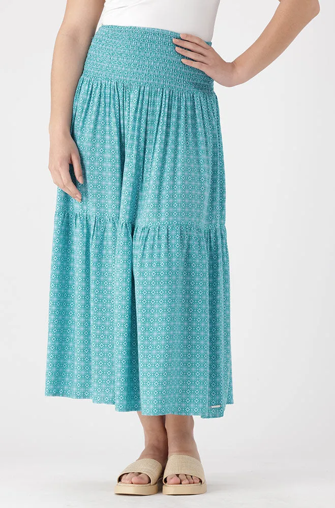 Mia Shirred Waistband Tiered Skirt _ 154229 _ Turquoise sold by Dunns product image thumbnail 2