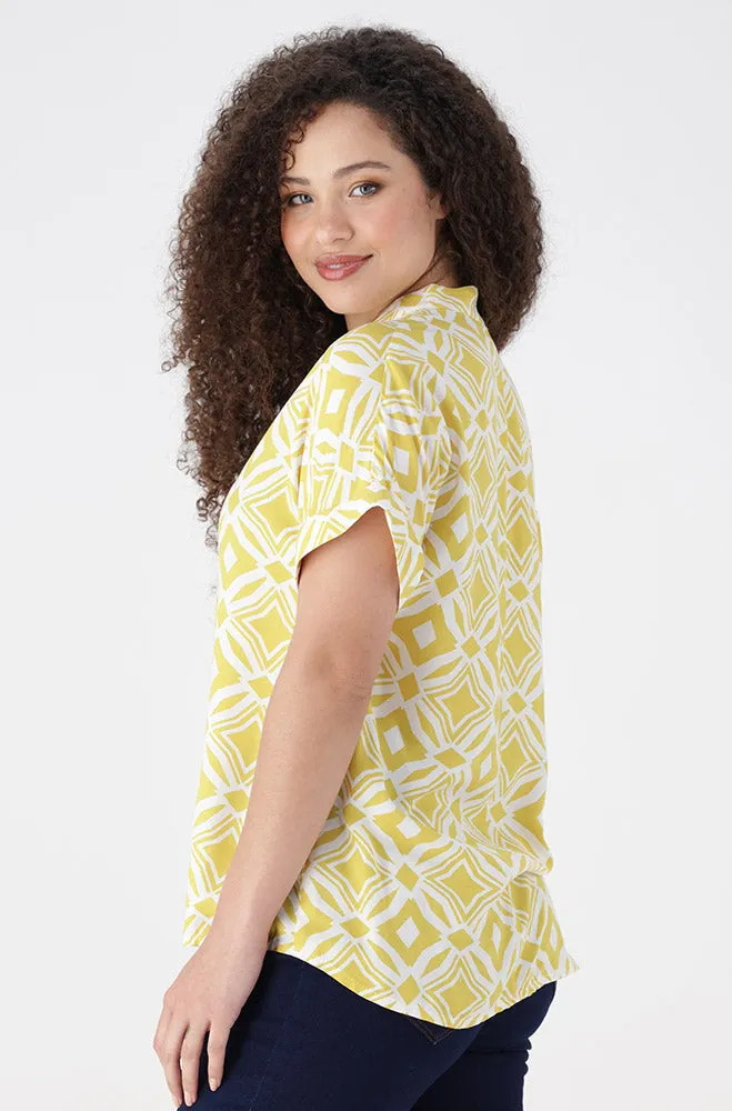 Edith Shortsleeve Portofino Top _ 154274 _ Yellow sold by Dunns product image thumbnail 2