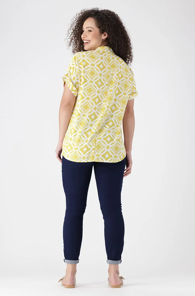 Edith Shortsleeve Portofino Top _ 154274 _ Yellow sold by Dunns product image thumbnail 5