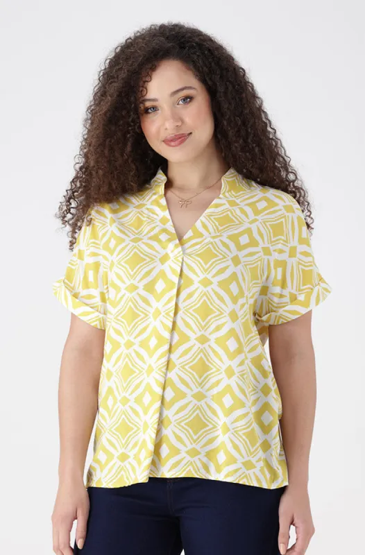 Edith Shortsleeve Portofino Top _ 154274 _ Yellow sold by Dunns