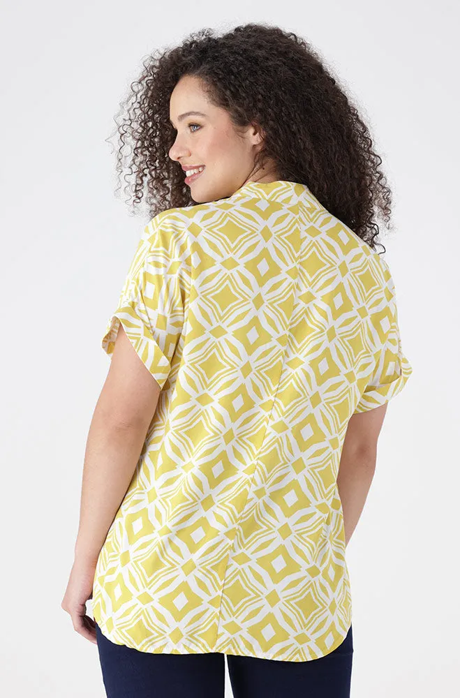 Edith Shortsleeve Portofino Top _ 154274 _ Yellow sold by Dunns product image thumbnail 3