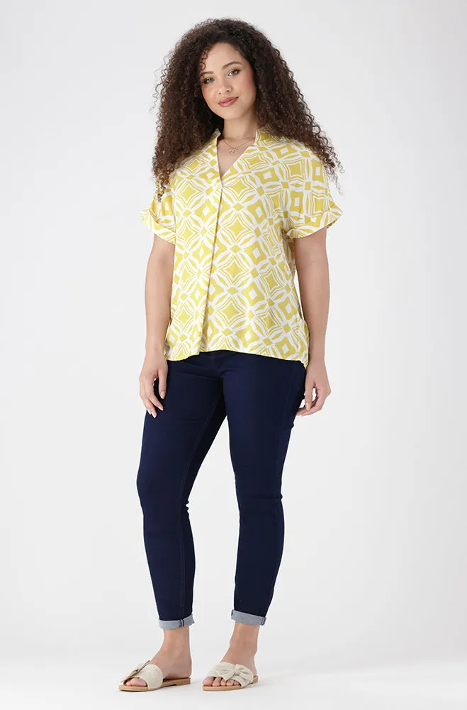 Edith Shortsleeve Portofino Top _ 154274 _ Yellow sold by Dunns product image thumbnail 4