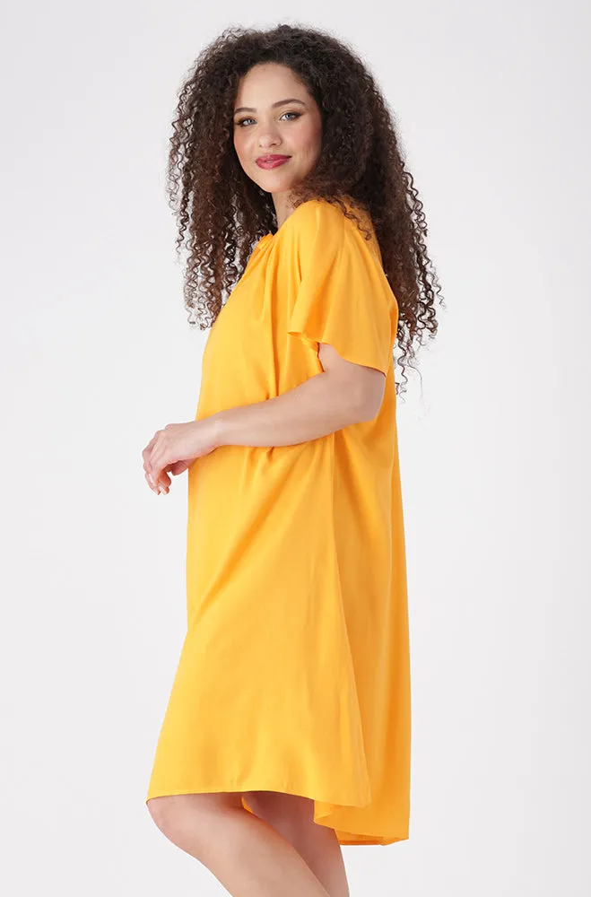 Carla Tie Neck Detail Dress _ 155345 _ Yellow sold by Dunns product image thumbnail 2