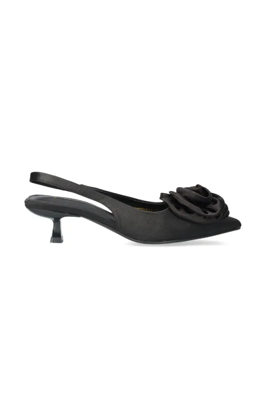 Rosaleen Kitten Heel Slingback _ 153656 _ Black sold by Dunns
