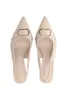 Lucille Block Heel With Gold Trim _ 153659 _ Nude sold by Dunns