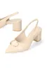 Lucille Block Heel With Gold Trim _ 153659 _ Nude sold by Dunns