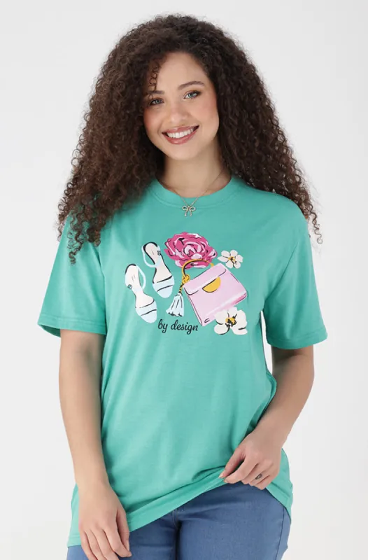 Jade Graphic Print Boyfriend Tee _ 154187 _ Turquoise sold by Dunns