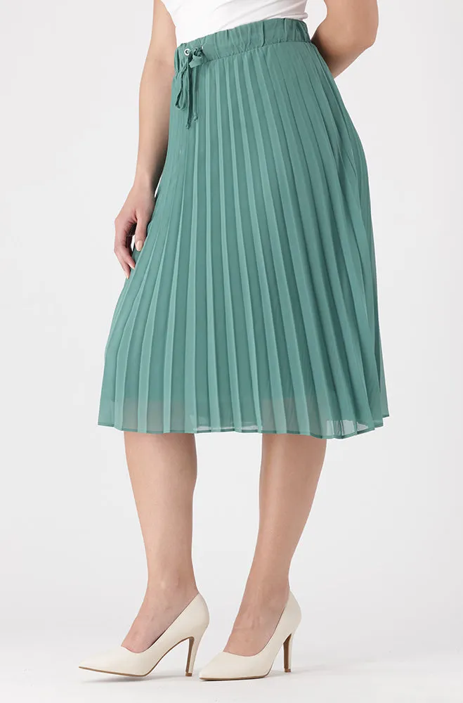 Iris Floral Pleated Skirt _ 160166 _ Sage sold by Dunns product image thumbnail 2