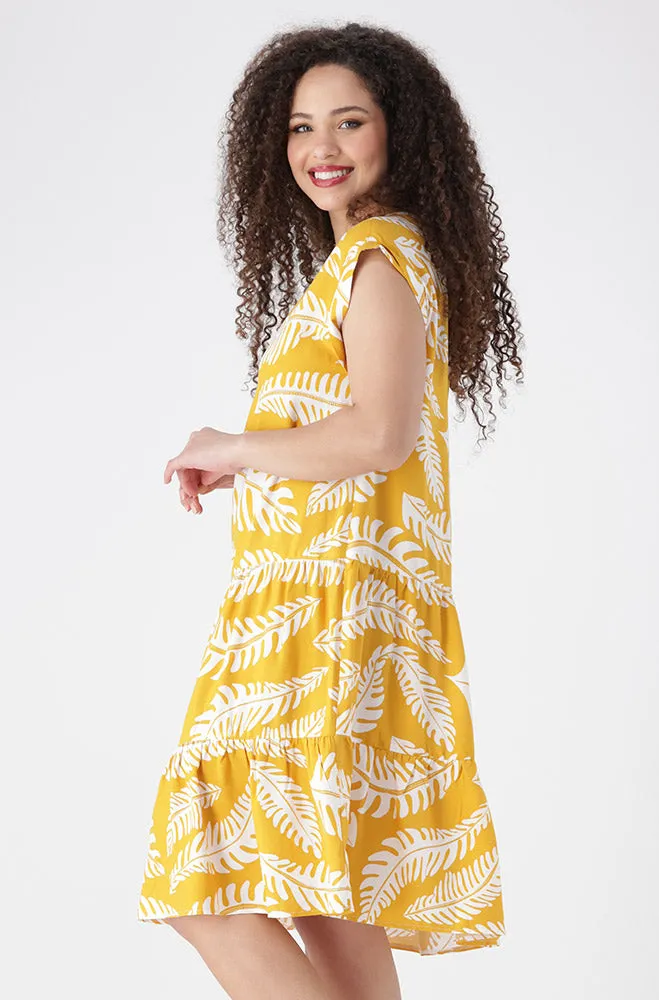 Carla Tiered Dress _ 154034 _ Ocre sold by Dunns product image thumbnail 2