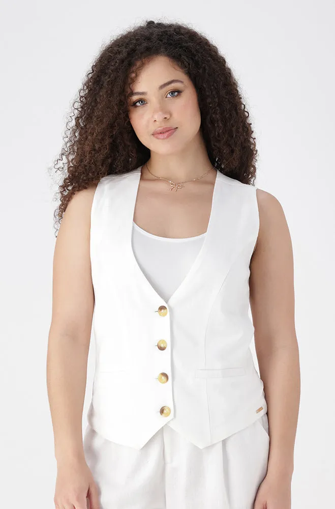 TARA WAIST COAT _ 154597 _ White sold by Dunns product image thumbnail 2