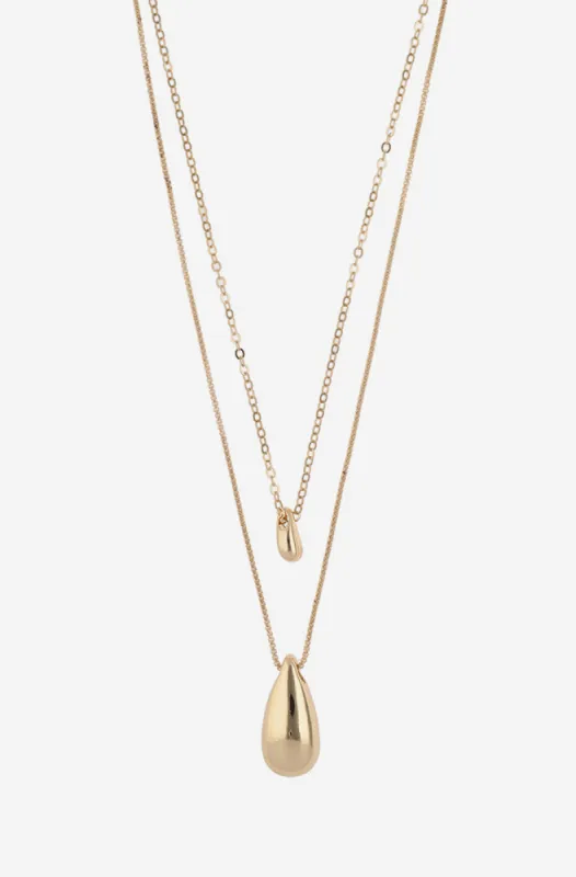 Cassie Layered Drop Necklace _ 156092 _ Gold sold by Dunns