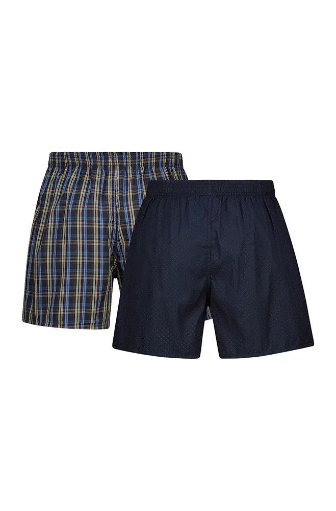 Mateo Woven Boxers 2 Pk _ 154509 _ Navy sold by Dunns product image thumbnail 2