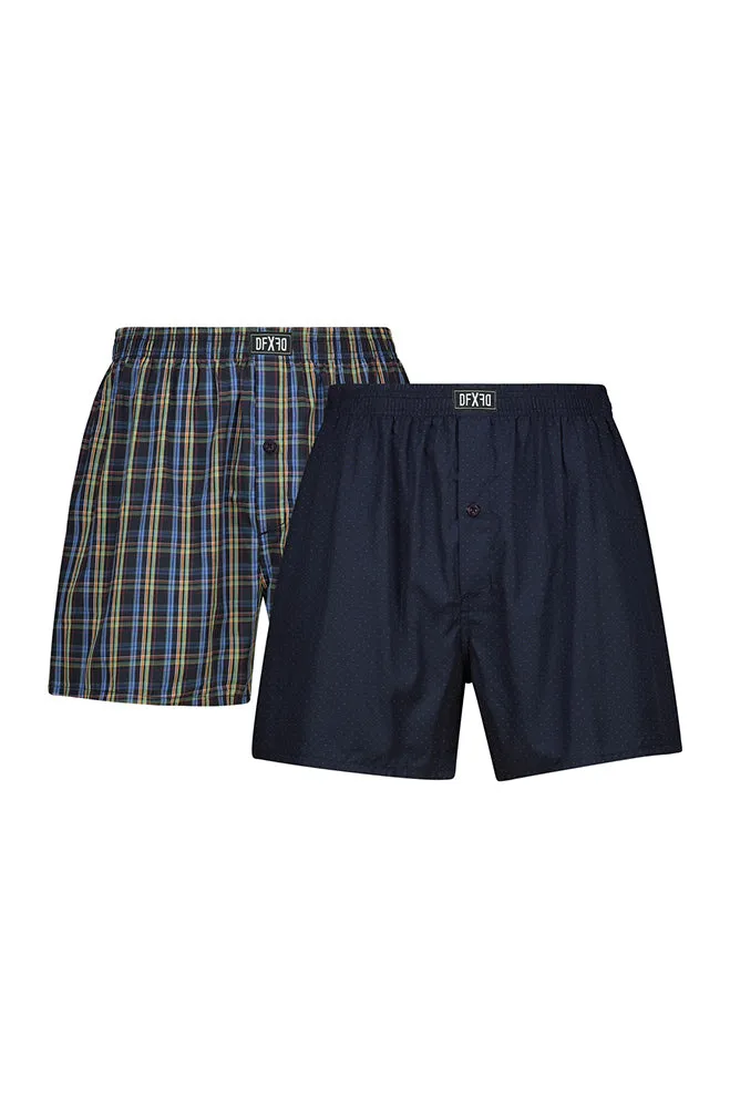 Mateo Woven Boxers 2 Pk _ 154509 _ Navy sold by Dunns