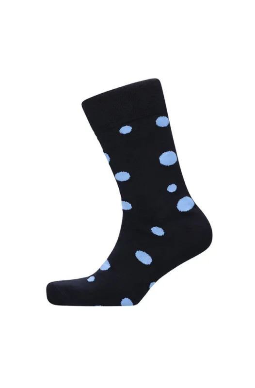 Spots Multi Single Socks _ 153085 _ Navy sold by Dunns