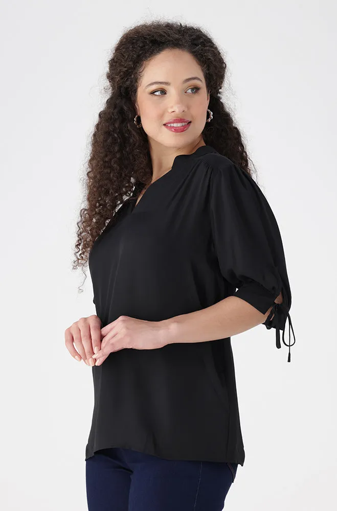 Klhoe Woven Puff Sleeve Top _ 155713 _ Black sold by Dunns product image thumbnail 2