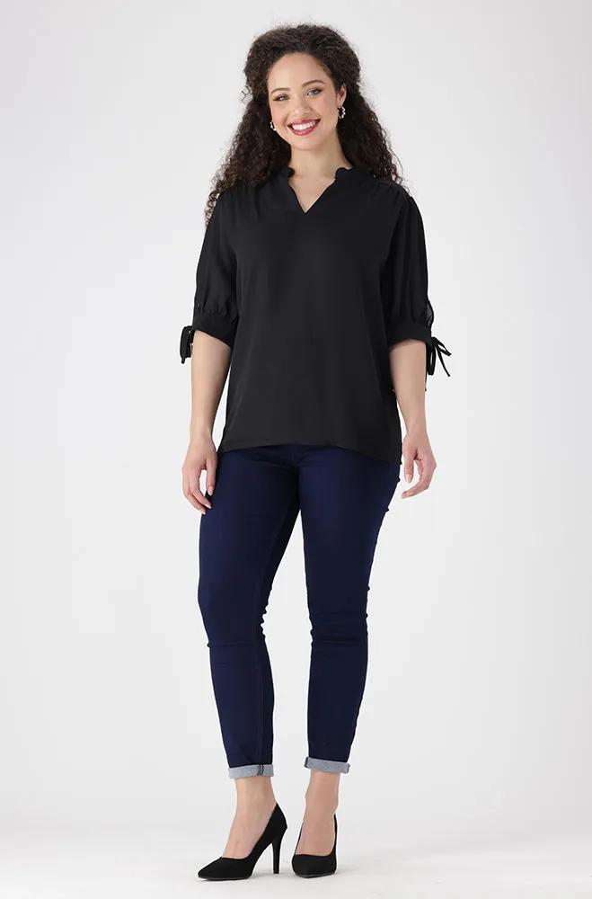 Klhoe Woven Puff Sleeve Top _ 155713 _ Black sold by Dunns product image thumbnail 4