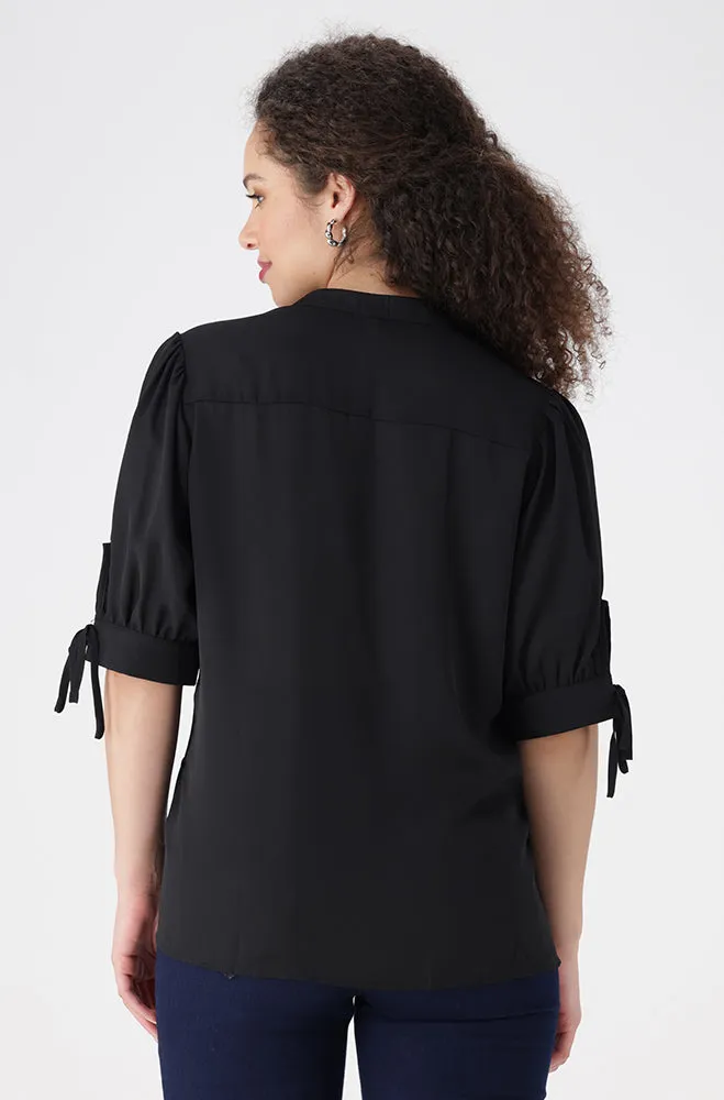 Klhoe Woven Puff Sleeve Top _ 155713 _ Black sold by Dunns product image thumbnail 3