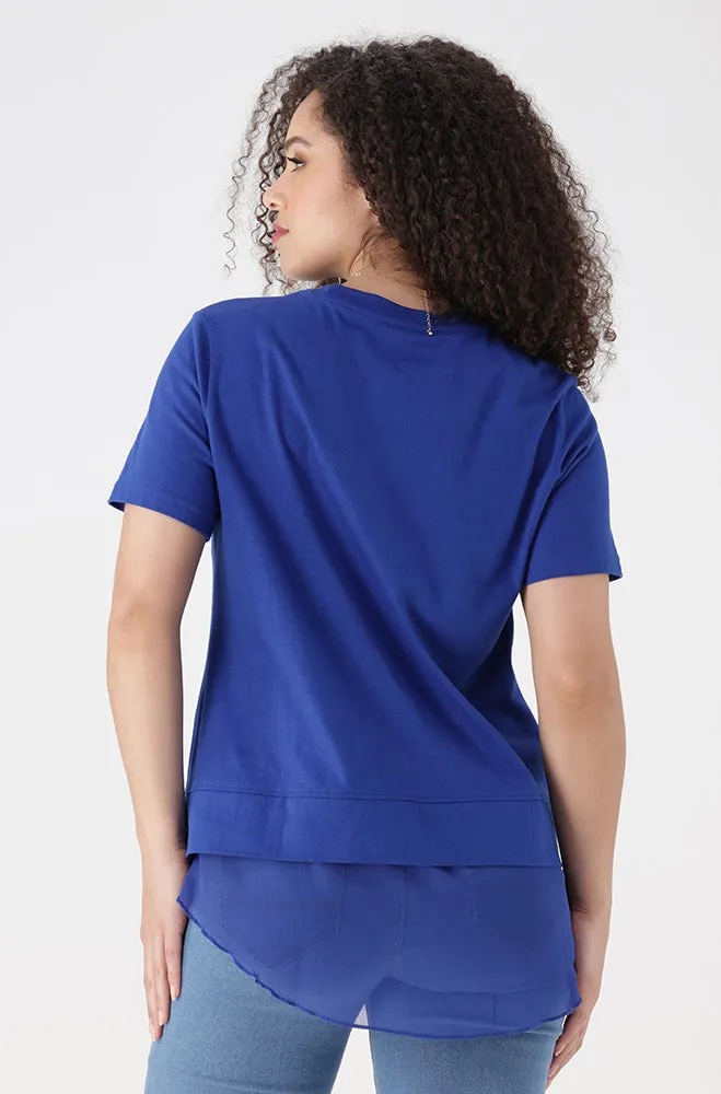 Joslin Combo Tee _ 154893 _ Blue sold by Dunns product image thumbnail 3