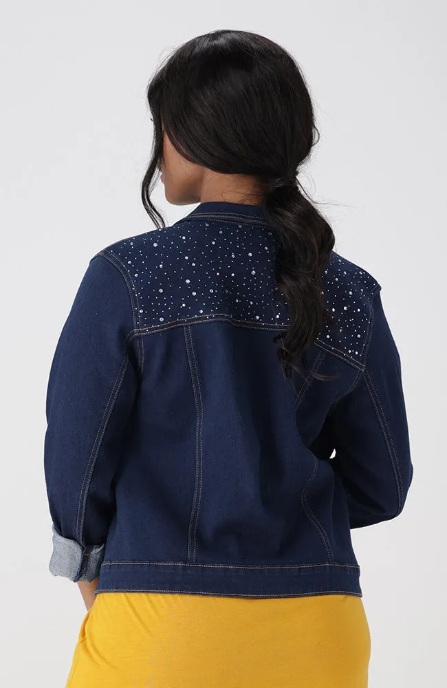 Arizona Sparkle Denim Jacket _ 153064 _ Mid Wash sold by Dunns product image thumbnail 3