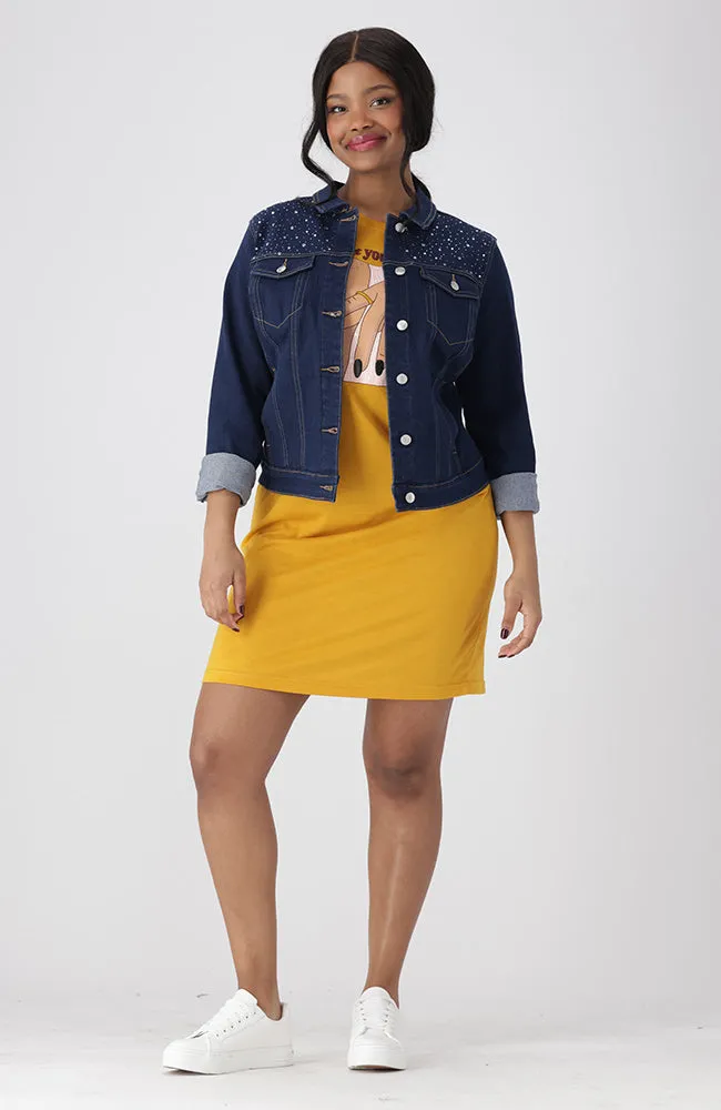 Arizona Sparkle Denim Jacket _ 153064 _ Mid Wash sold by Dunns product image thumbnail 4