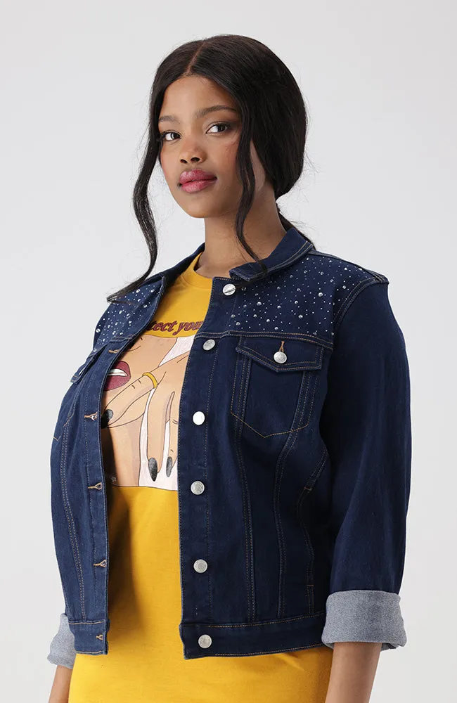 Arizona Sparkle Denim Jacket _ 153064 _ Mid Wash sold by Dunns product image thumbnail 2