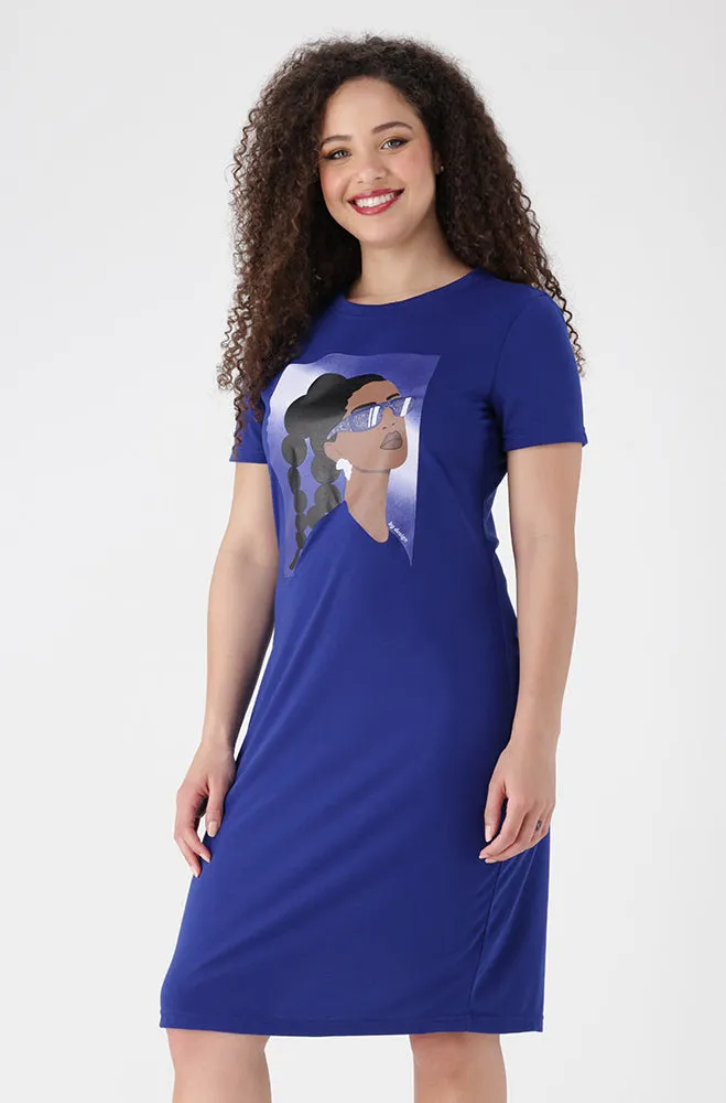 Lisa Bodycon Tee Dress _ 154472 _ Cobalt sold by Dunns