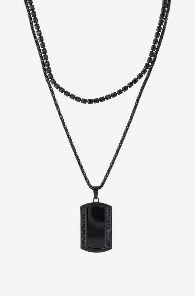 Jace Tag Necklace _ 154424 _ Black sold by Dunns