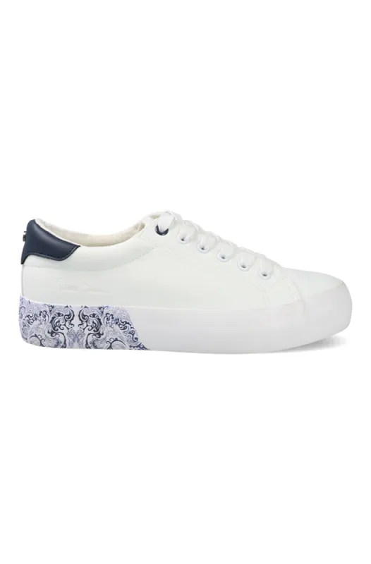 Pierre Cardin Lace Print Sneaker _ 161641 _ White sold by Dunns