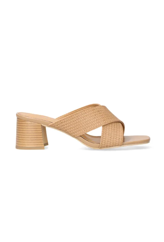 Agatha Block Heel Mule _ 153564 _ Beige sold by Dunns