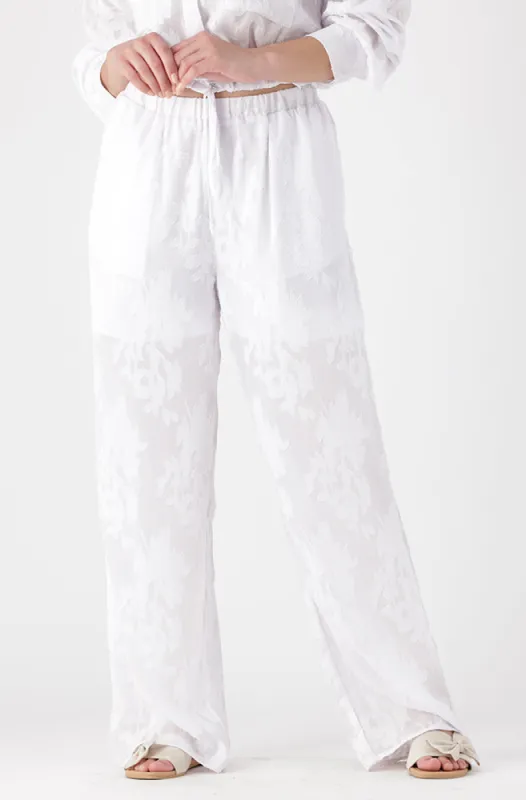 Kia Textured Wideleg Pants _ 155189 _ White sold by Dunns