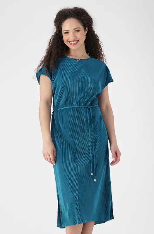 Mia Plisse Sleeveless Dress _ 155949 _ Teal sold by Dunns