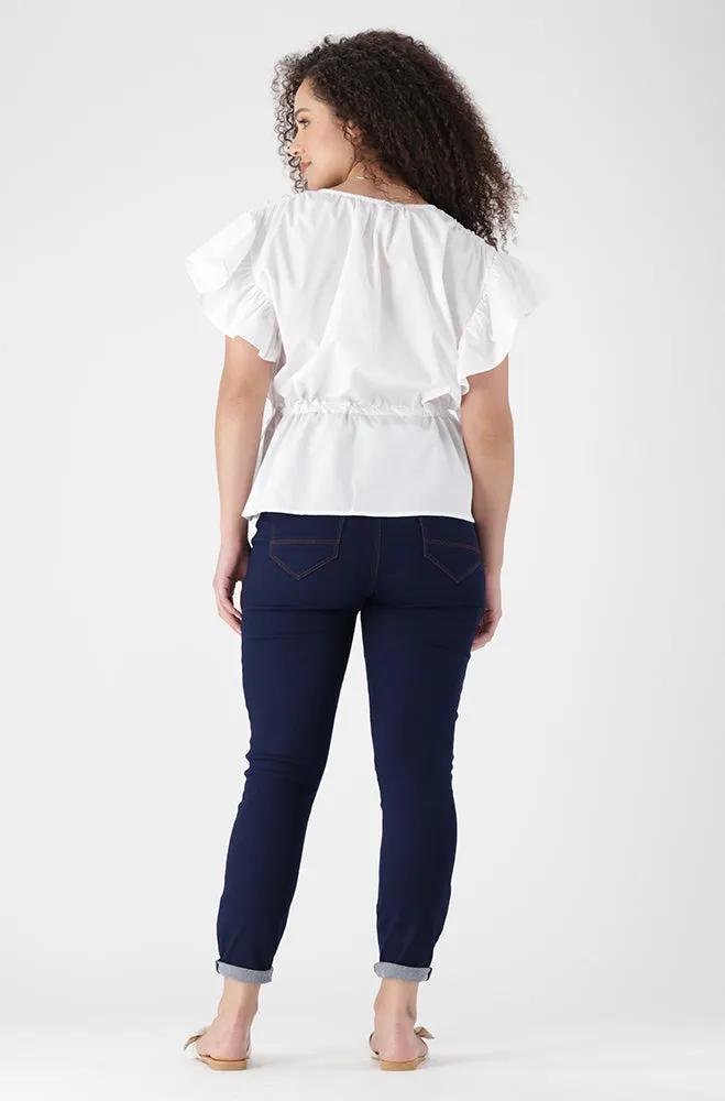Mia Flutter Sleeve Top _ 154897 _ White sold by Dunns product image thumbnail 5