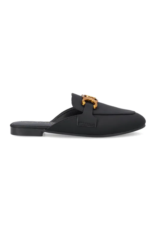 Margot Mule With Brass Trim _ 155662 _ Black sold by Dunns