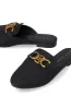 Margot Mule With Brass Trim _ 155662 _ Black sold by Dunns